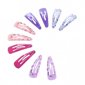 Набор мини заколок клик-клак Бабочка, 3 х 1 см, 10 шт, разные цвета (Mary Poppins, 455059) (ассортимент)